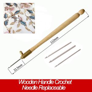 Crochet à tambour K630 avec manche en bois et 3 aiguilles, kit d'outils de couture pour broderie française, perlage et loquetage, pour loisirs créatifs DIY - Product Image 6
