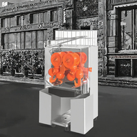 Presse-agrumes à jus de citron et d'agrumes à froid entièrement automatique avec panier en acier inoxydable, 20 oranges par minute, 1,5 L/min, commercial