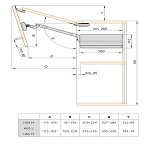 EMUCA 1214023 antracite grigio acciaio e plastica Agile braccio con aletta per porte a doppio sollevamento 3.7-7.2kg parti dell'ascensore - Product Image 3