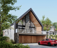 Maison préfabriquée de conception moderne de haute qualité, cadre en acier, utilisation en villa, bureau, appartement, chambre à coucher, maison triangulaire