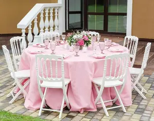 Chaises à salopette pliante en bois blanc, mobilier populaire de jardin d'hôtel, salle à manger, mariage et Banquet, livraison gratuite