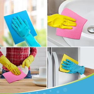 Chiffons de nettoyage écologiques pour la maison et la cuisine Chiffon éponge en cellulose naturelle Serviettes de nettoyage en papier réutilisables pour la maison - Product Image 4