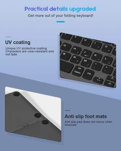 Mini Teclado bluetooth InalMbrico Plegable Azerty Foldable Keyboard Mini Folding bluetooth Keyboard With Magnetic <b>Stand</b> - Product Image 2