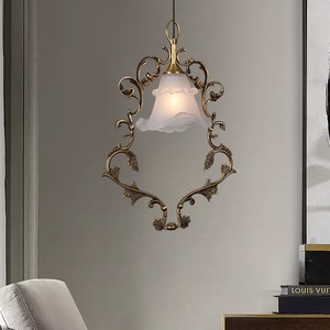 Lámpara de Araña Pequeña de Lujo Clásico Francés, Estilo Europeo, para Dormitorio de Villa, Lámparas de Noche, Cobre Desencerado, Iluminación Retro de Lujo - Product Image 1