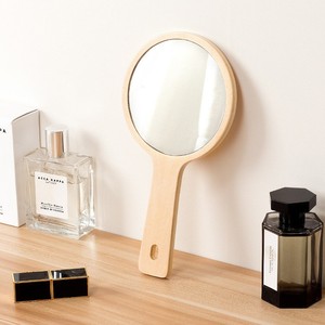 <b>Handheld</b> Wooden Makeup <b>Mirror</b> Round Desktop <b>Mirror</b> Modern Simple Style - Product Image 1
