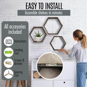 رف خشبي عالي الجودة مثبت على الحائط للديكور - Product Image 3