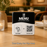Autocollant de table NFC NTAG215 étanche et résistant aux intempéries 120x120mm pour menu numérique de restaurant avec fonction Tap to Order et code QR