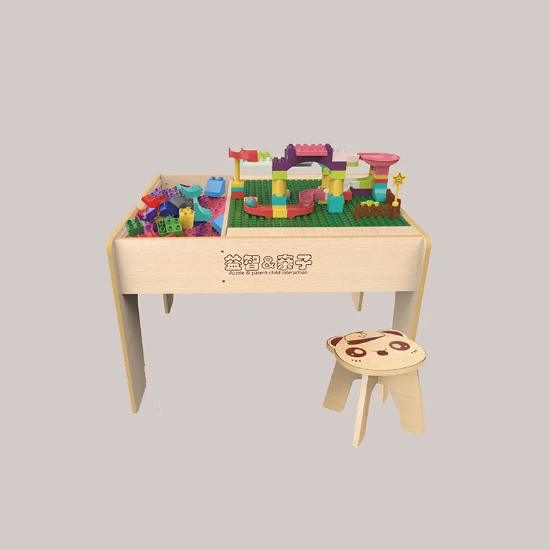 New Design Wood Chair And Table For Kid Building Block Table Kids Kids' Tables