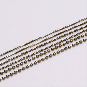 Chaînes à perles, chaînes à billes, chaînes en métal perlées 5m 10m, colliers tendance, accessoires de bijoux DIY, fer plaqué cuivre, argenté - Product Image 4