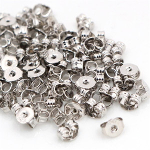 100 pz/lotto di alta qualità placcato <span class=keywords><strong>argento</strong></span> Color <span class=keywords><strong>oro</strong></span> rosa orecchino di <span class=keywords><strong>rame</strong></span> spina posteriore impostazioni dell'orecchino Base orecchini a bottone indietro all'ingrosso - Product Image 5