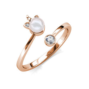Lujo lindo apresurado ajustable abierto adornado con cristales de <span class=keywords><strong>Swarovski</strong></span> <span class=keywords><strong>anillos</strong></span> de joyería para mujeres accesorios de aniversario de <span class=keywords><strong>boda</strong></span> - Product Image 1