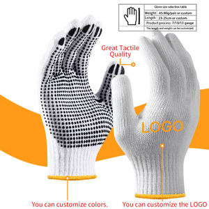 Guantes de Seguridad Industriales de Algodón con Puntos de PVC, Tejidos, para Trabajos de Construcción y Jardinería, Guantes para Manos para Comodidad y Protección GDNH - Product Image 2