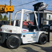 Performa Stabil TCM FD70 7 Ton Diesel 4WD Forklift Tiang Dua Tingkat Lebar Garpu 150mm Panjang 1220mm Penggeser Samping Hidrolik Solid