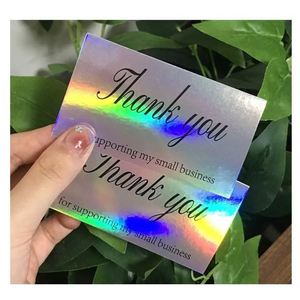 Tarjeta postal de agradecimiento de lujo personalizada con papel grueso de 600g, logotipo en lámina, tarjetas de pedido personalizadas para empresas, bloc de notas promocional impreso. - Product Image 6