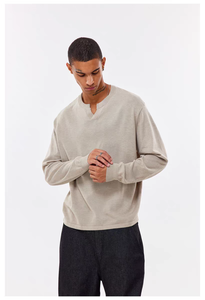 <span class=keywords><strong>T</strong></span>-<span class=keywords><strong>shirt</strong></span> da <span class=keywords><strong>uomo</strong></span> a maniche lunghe con <span class=keywords><strong>scollo</strong></span> a <span class=keywords><strong>V</strong></span>, personalizzabile, nuovo arrivo, 280 g/m², 68% poliestere, 26% nylon, 6% lana, modello basic neutro. - Product Image 6