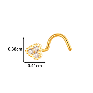 HENGSEN G23 Titanium <span class=keywords><strong>Nose</strong></span> Stud S Em Forma Nostril Parafuso Nariz Piercing Jóias Coração Flor Nariz Jóias para As Mulheres - Product Image 4