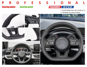 พวงมาลัยหนังแท้สไตล์สปอร์ต 3 ก้าน แบบ OEM สำหรับ <span class=keywords><strong>Audi</strong></span> B9 รุ่นปี 2018 พร้อมแป้นเปลี่ยนเกียร์ - Product Image 5