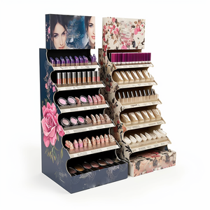 מעמדי תצוגה מקרטון גלי |   מתקני תצוגה לרצפה לתערוכות עבור מוצרי טיפוח עור, ליפ גלוס, איפור ולקים בהתאמה אישית - Product Image 5