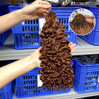 # Extensions de cheveux Remy bouclés birmans brun chocolat pré-séparées 30A Miracle Knots, couleur invisible, pour tresses au crochet, qualité supérieure