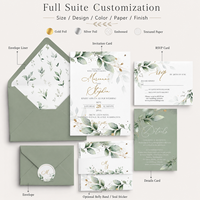Suite d'invitations de mariage personnalisées avec dorure à chaud, papier texturé, cartes RSVP, enveloppes, cartes d'informations, papeterie de mariage
