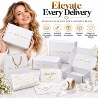 Boîte d'expédition en carton personnalisée avec logo en feuille d'or pour abonnement, emballage cadeau, vente en gros