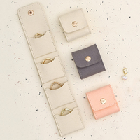 Mini sac de voyage pour bijoux, sac de rangement portable pour bijoux, étui à bijoux enroulable, organisateur de bijoux pour voyage, sac portable pour boucles d'oreilles
