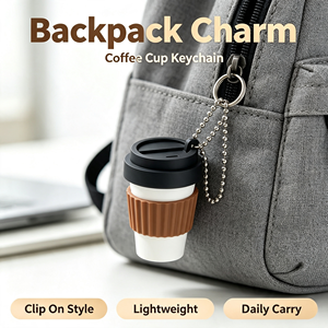 Porte-clés Clic-Cacahouette Tasse à Café, Jouet Anti-Stress Portable en PLA Imprimé en 3D, Breloque pour Sac à Dos, Jouet à Cliquer et à Jouer - Product Image 4
