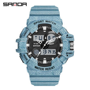 Reloj Digital Unisex SANDA 781, Diseño Chino, Correa de Silicona Original, Resistente al Agua, Cronómetro, Doble Pantalla, Casual - Product Image 4