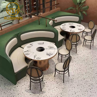 Sièges de banquet à dossier haut de luxe de style nordique personnalisés, canapé en bois semi-circulaire en cuir, ensemble de restaurant