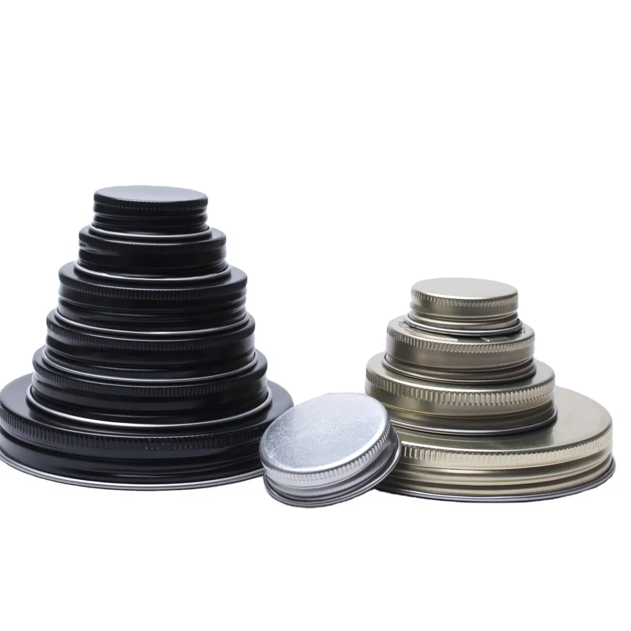 38/400 45/400 53/400 58/400 70/400 89/400 Gold Matte Black Metal Lids Tinplate Unishell Caps For all kinds of Bottles And Jars