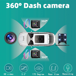 Cámara <span class=keywords><strong>de</strong></span> Coche Cuádruple con Gran Angular Frontal <span class=keywords><strong>de</strong></span> 170°, Sensor G, Monitor <span class=keywords><strong>de</strong></span> Estacionamiento, Admite Hasta 128 GB, Cámara DVR <span class=keywords><strong>para</strong></span> Coche - Product Image 5