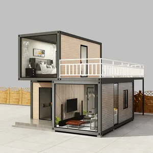 Petite maison préfabriquée, facile à assembler, hôtel, boîtier mobile, expédition préfabriquée, 20 pieds, 40 pieds, pack plat, conteneur détachable, maison, cabine