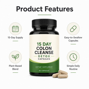 Capsules Détoxifiantes Antioxydantes Végétariennes Sans Gluten de Haute Qualité pour Nettoyage du Côlon en 15 Jours – Favorise la Perte de Poids et la Santé Intestinale - Product Image 5