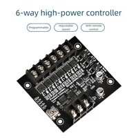 Controlador de Palabras Iluminadas Lededit PWM Programable RH-D6, Canal DC5-24V 58W/Canal, Flujo de Agua en Degradado, Destello de LED