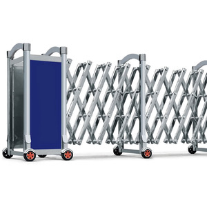 Barrière pliante manuelle rétractable en acier inoxydable, design industriel, installation facile, durable - Product Image 3