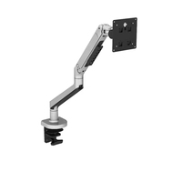 Support de bureau VESA pneumatique argenté pour bras de moniteur ergonomique de 32 "avec support de charge élevée Conception articulée