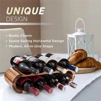Présentoir à vin en bambou à 8 bouteilles à 2 niveaux pour le stockage du vin sur pied
