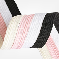 Lacets plats personnalisés blancs et noirs sans nœuds, en coton et polyester épais, larges et volumineux, 15mm, 18mm, 20mm