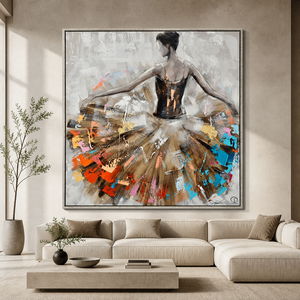 <span class=keywords><strong>Dipinto</strong></span> a Olio Moderno Astratto <span class=keywords><strong>di</strong></span> <span class=keywords><strong>Ballerina</strong></span>, Arte Murale 3D Testurizzata Fatta a Mano su Tela per Decorazione Studio <span class=keywords><strong>di</strong></span> Danza - Product Image 1