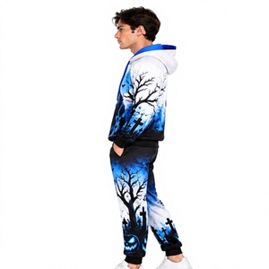 Conjunto Deportivo de Halloween para Hombre, Sudadera con Capucha y Pantalones Deportivos de Forro Polar, Ropa Deportiva Informal para Calle, Estilo Atlético - Product Image 3