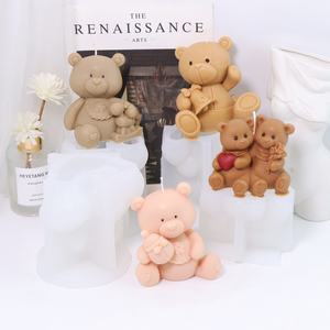 Bouteille de <span class=keywords><strong>lait</strong></span> ours Silicone bougie moule Animal ours résine savon moule pour résine époxy coulée chocolat gâteau décoration bricolage Supplie - Product Image 1