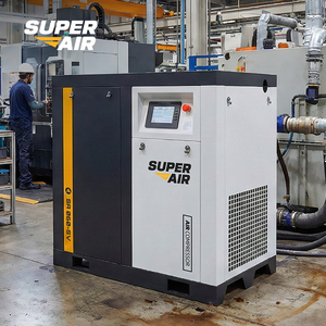 Compressore d'Aria a Vite Industriale Portatile Super Silenzioso 7.5KW 10HP 220V PMVF con Serbatoio Essiccatore per Carrozzeria e Verniciatura - Product Image 1