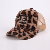 Casquette Trucker Réglable 5 Panneaux en Maille avec Dos en Fausse Fourrure Tissée Imprimée Y2K Tendance et de Haute Qualité pour l'Hiver