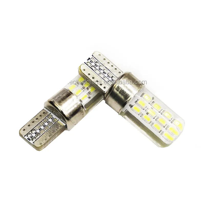 Perfetto LED T10 Silicone stroboscopico Flash lampeggiante 24 smd 3014 LED 194 168 W5W 24SMD Auto targa Auto luce a cuneo lampada bianca