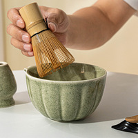 Ensemble de thé matcha 2 pièces, bol en céramique Chawan et support pour fouet, kit de préparation de matcha personnalisé pour café, restaurant, maison, cuisine