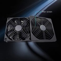 Ventilateur PC d'ordinateur silencieux double 120mm 5V USB avec contrôleur de vitesse, pour routeur récepteur d'ordinateur portable de bureau DVR Playstation Xbox