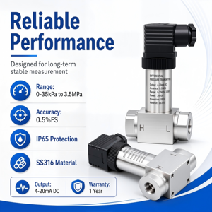 4-20mA ที่แตกต่างกัน/ฮาร์ท316L สแตนเลสระดับ0.2% IP65เหมาะสำหรับ HVAC - Product Image 4