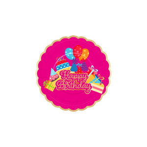 DAMAI New <b>Pink</b> Wave Gold Lace Happy Birthday Cake Theme Disposable Paper Plates Cups and Napkins Birthday Supply - Product Image 4