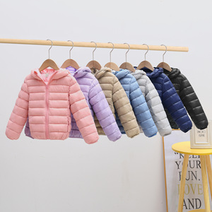 Piumino per Bambini Autunno Inverno per <span class=keywords><strong>Ragazzo</strong></span> e Ragazza, Giacca Leggera con Cappuccio e Stampa Cartoon con Decorazione di Piume - Product Image 2