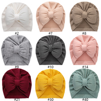 Nouvel arrivage : Bonnet bébé en tricot avec grands nœuds bouffants, très extensible, pour l'hiver et l'automne, en polyester durable